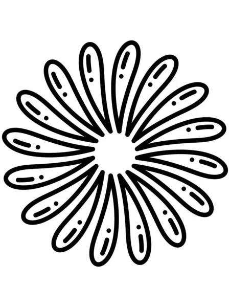 Black White Flower Illustration — Stockfoto