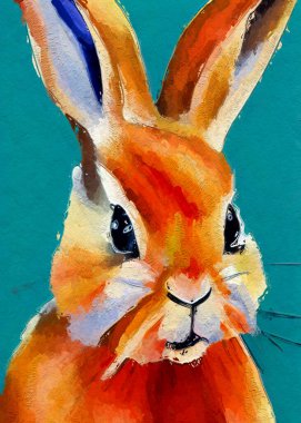 Sevimli tavşanın sanat rengi