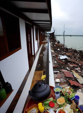 Thai village after tsunami attack