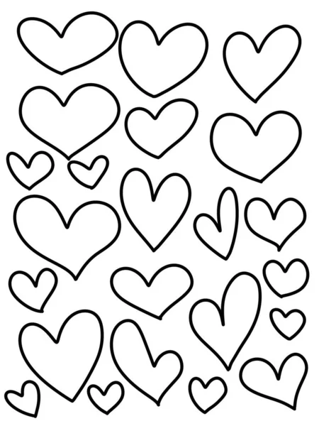 Conjunto Corazones Corazón Amor San Valentín Día San Valentín Ilustración —  Fotos de Stock
