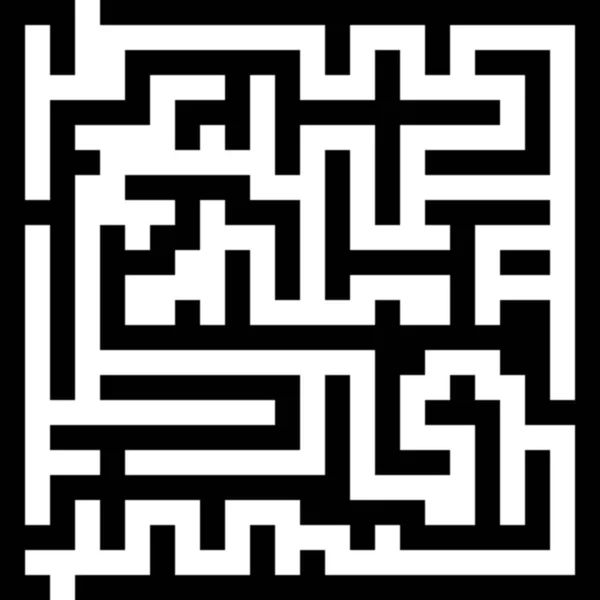 Black White Maze Labyrinth Illustration — Stock Photo, Image