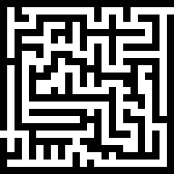 Black White Maze Labyrinth Illustration — 图库照片