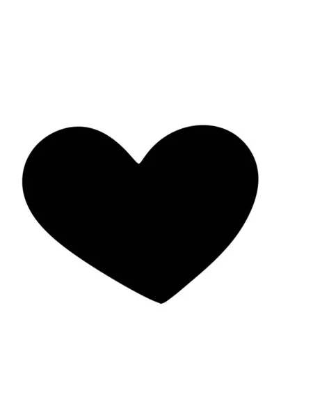 Black White Heart Icon Illustration — ストック写真