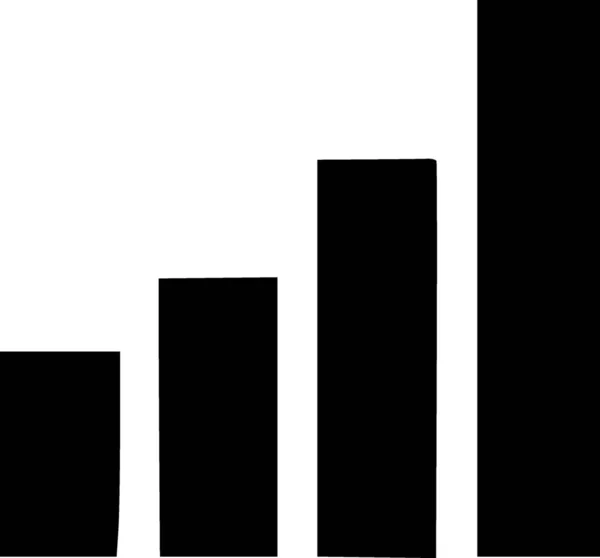 黒と白の棒グラフ シンプルなイラスト — ストック写真
