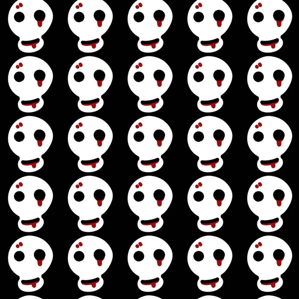 seamless pattern of skull cartoon