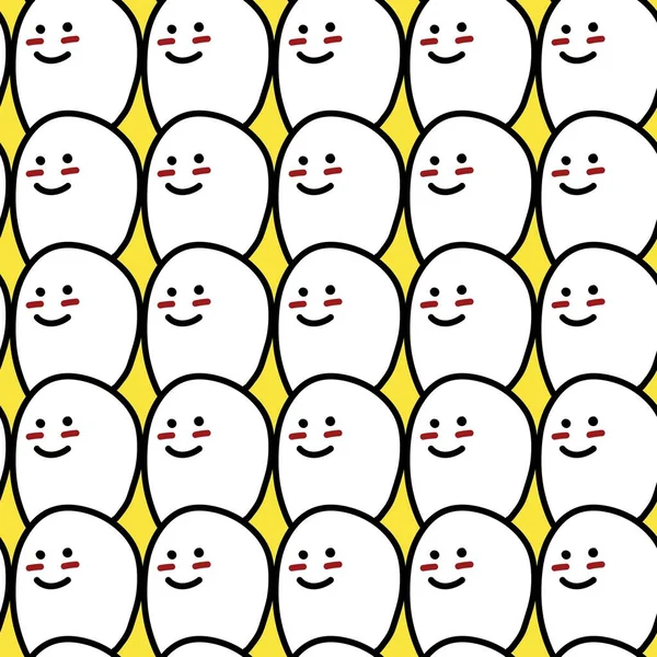 Seamless Pattern Cute Emoticons Illustration — Stockfoto