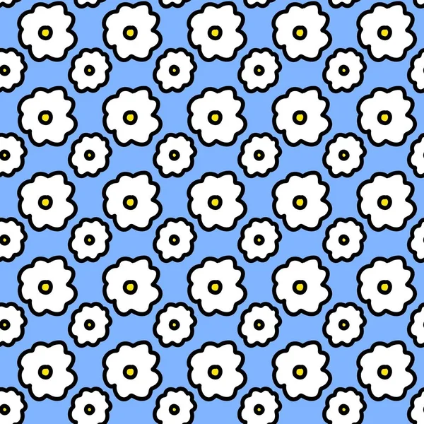 Seamless Pattern Flowers Cartoon — Stock fotografie