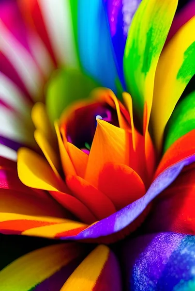 close up of a rainbow flower