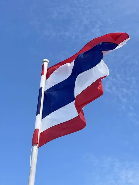 Thailand Flagga Blå Himmel — Stockfoto