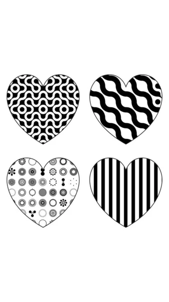 Heart Shape Icon Black White Illustration — Stock Photo, Image