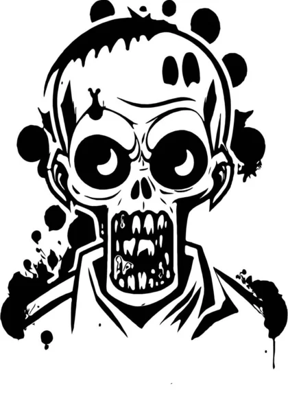 Skull Black White Illustration — Fotografia de Stock