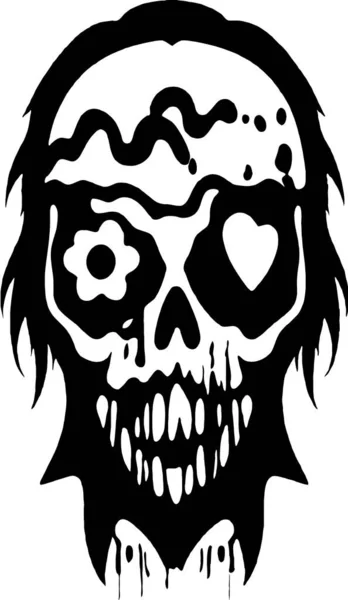 Illustration Skull Black White Background — 스톡 사진