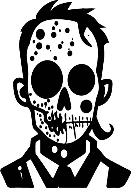 Bianco Nero Zombie Mostro Cartone Animato — Foto Stock