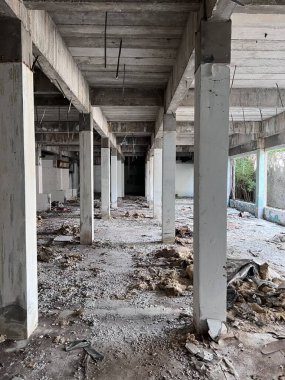 close up old abandoned factory building