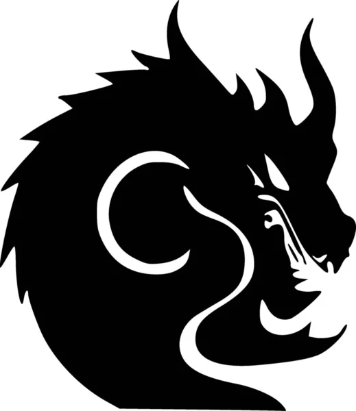 Black White Illustration Dragon — Stock Photo, Image