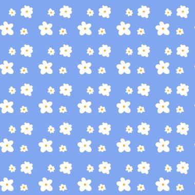 seamless pattern with cute flowers. illustration