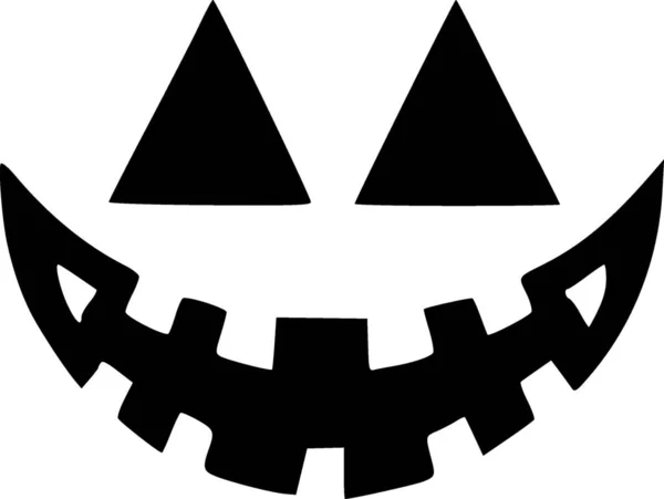 Preto Branco Abóbora Halloween Ilustração Simples — Fotografia de Stock