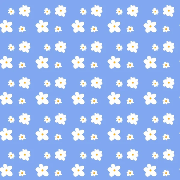 Seamless Pattern Cute Flowers Illustration — Photo