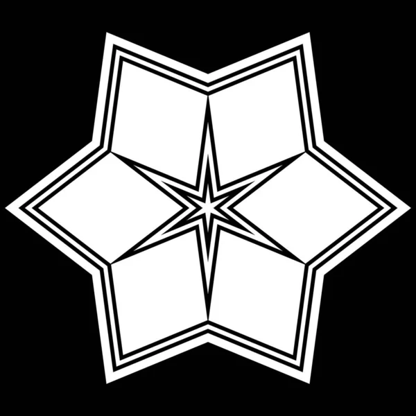 Icono Estrella Blanco Negro Sobre Fondo Oscuro —  Fotos de Stock
