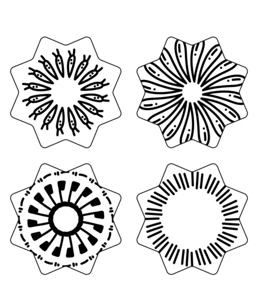 Set Black White Geometric Shapes Illustration — Stock fotografie