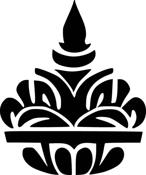 Black White Temple Icon — Stock Photo, Image