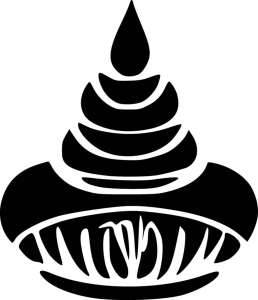 Black White Temple Icon — Stock Photo, Image