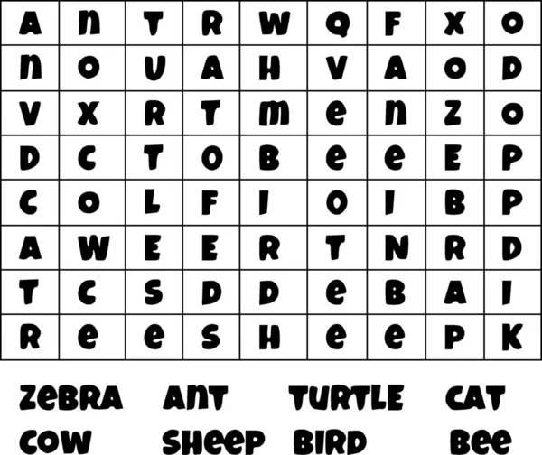 Illustration Game Find Word — Stok fotoğraf