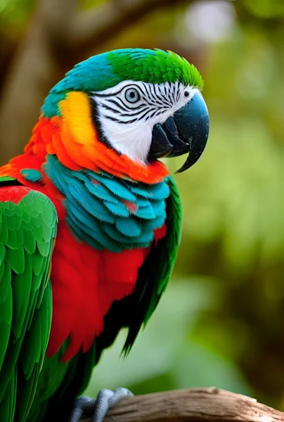 beautiful macaw parrot, close up