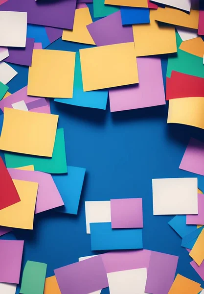 colorful sticky notes on white background