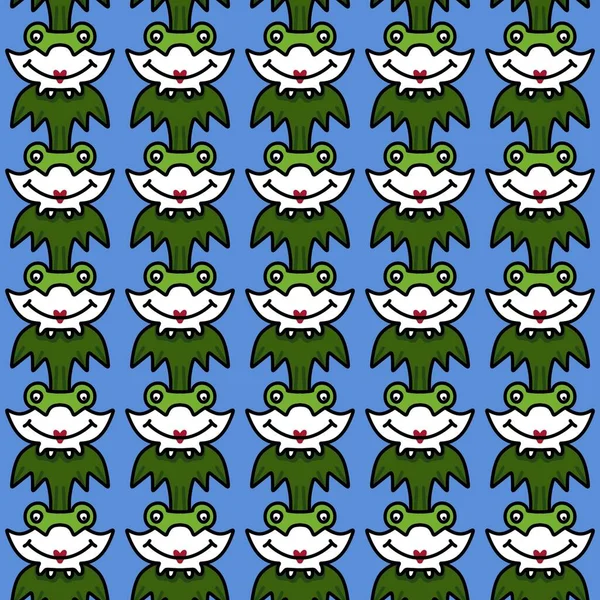 seamless pattern of frog animal cartoon