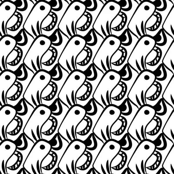 seamless pattern with funny monsters. illustration.