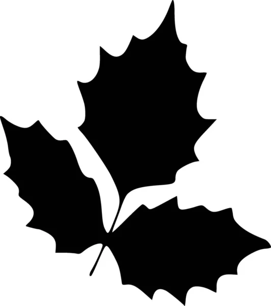 Black White Maple Leaf Icon Illustration — Foto de Stock