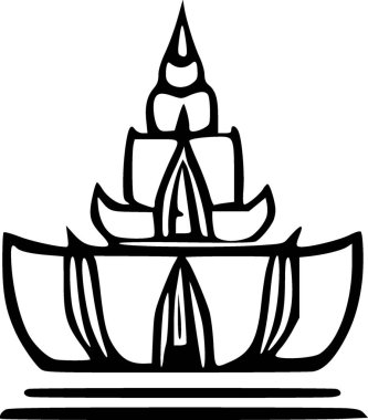 black and white thai style icon, illustration