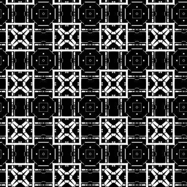 Siyah ve beyaz geometrik kusursuz desen. vektör illüstrasyonu