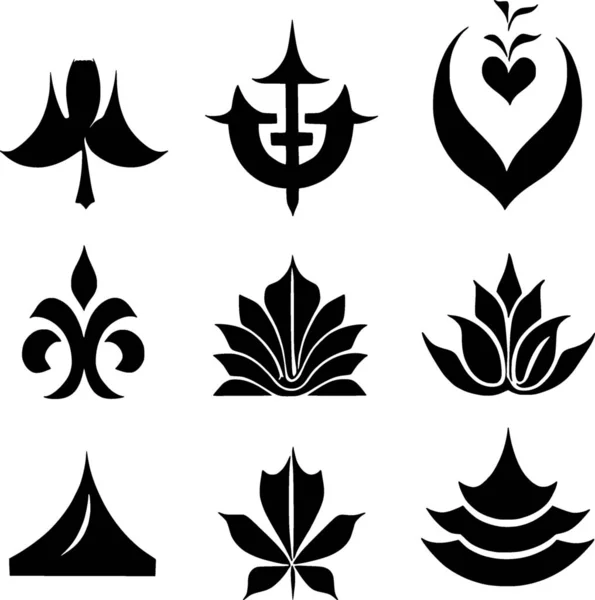 Set Black White Silhouettes Different Types Arms Symbols — Fotografia de Stock