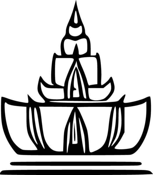 Black White Thai Style Icon Illustration — Stock Photo, Image