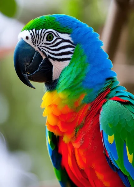 beautiful macaw parrot, close up