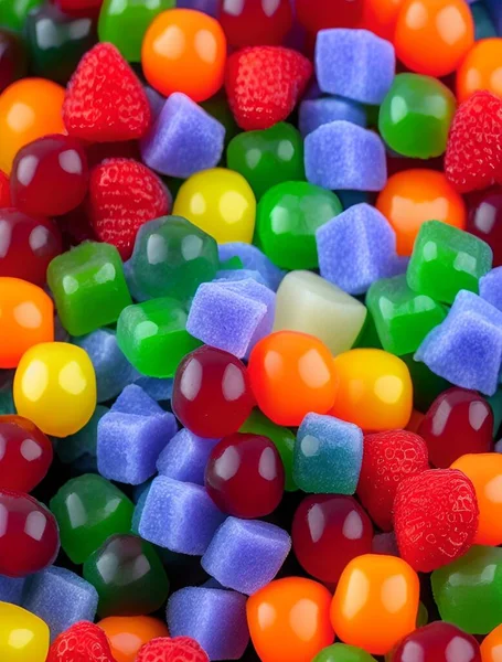 Beyaz Arkaplanda Renkli Şekerler — Stok fotoğraf