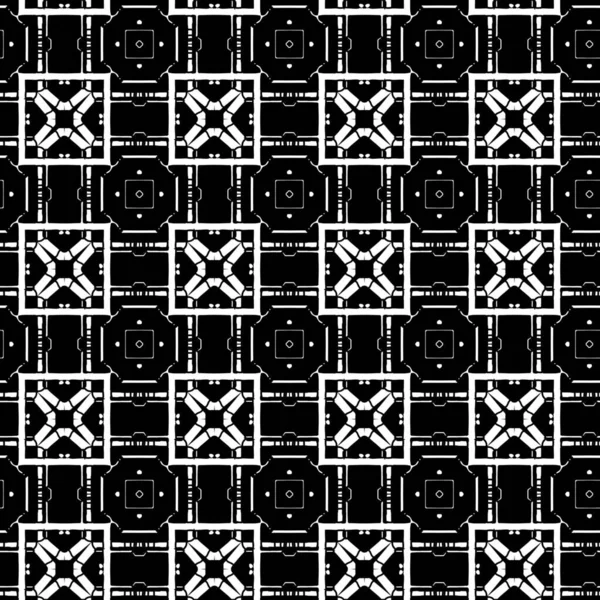 黒と白の幾何学的なシームレスなパターン ベクターイラスト — ストック写真