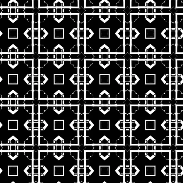 Черно Белый Геометрический Бесшовный Рисунок Иллюстрация — стоковое фото
