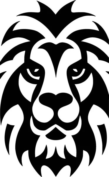 Illustration Noir Blanc Tatouage Avec Une Tête Lion — Photo
