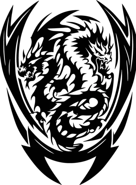 Dragon Tattoo Style Illustration — Zdjęcie stockowe
