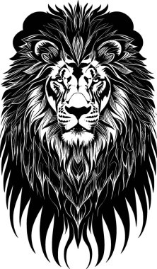 art lion head portrait, illustration
