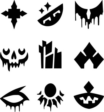 Siyah ve beyaz simgeler dizisi