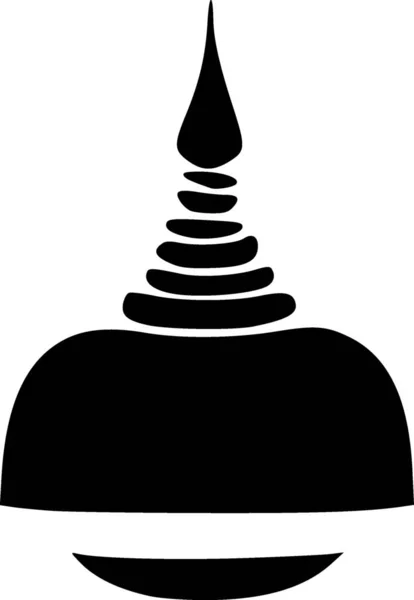 Illustration Black White Silhouette Temple Isolated Background — 스톡 사진