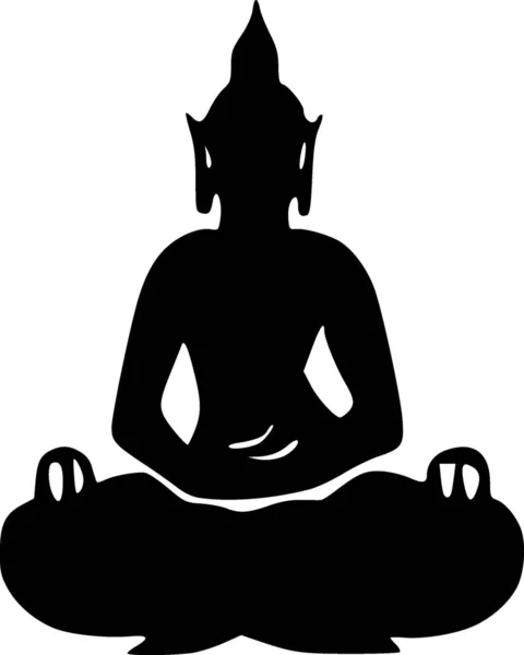 Black White Buddha Icon — Stock Photo, Image
