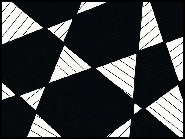 抽象的な幾何学的黒と白のパターン図 — ストック写真