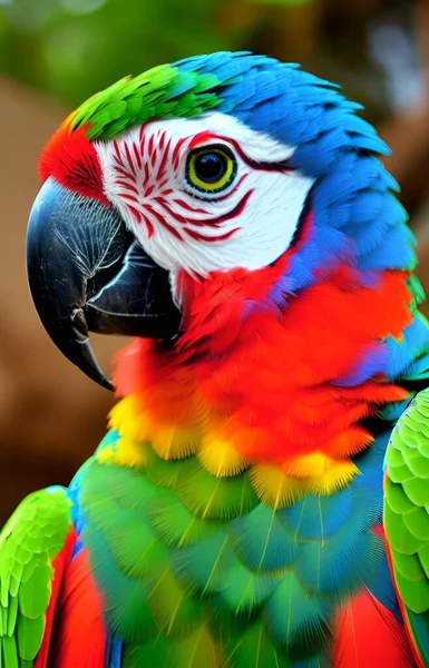 colorful macaw parrot, close up