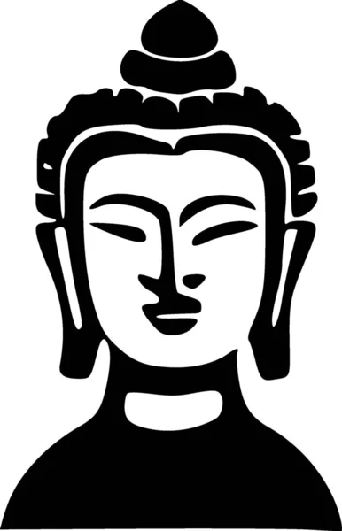 Preto Branco Ícone Buddha — Fotografia de Stock