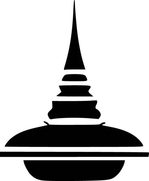 Black White Temple Icon — 图库照片